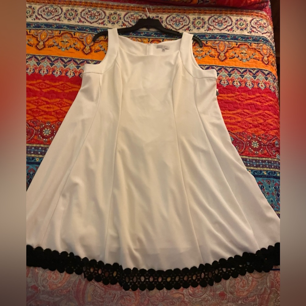 SANDRA DARREN Dress WHITE RETAIL$100.00 SIZE 16W Lined /NWT